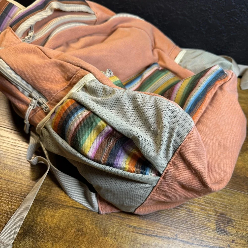 Hooey Mercantile Serape Stripe Peach Canvas Backpack‎ Unisex OS
